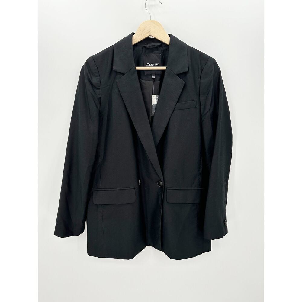 NWT Madewell Black Relaxed Softdrape Blazer Jacket Womens Size Small S